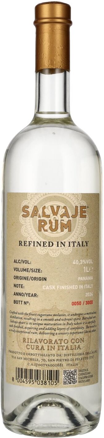 Rum Salvaje Refined In Italy Rum 40,3% Vol. 1l