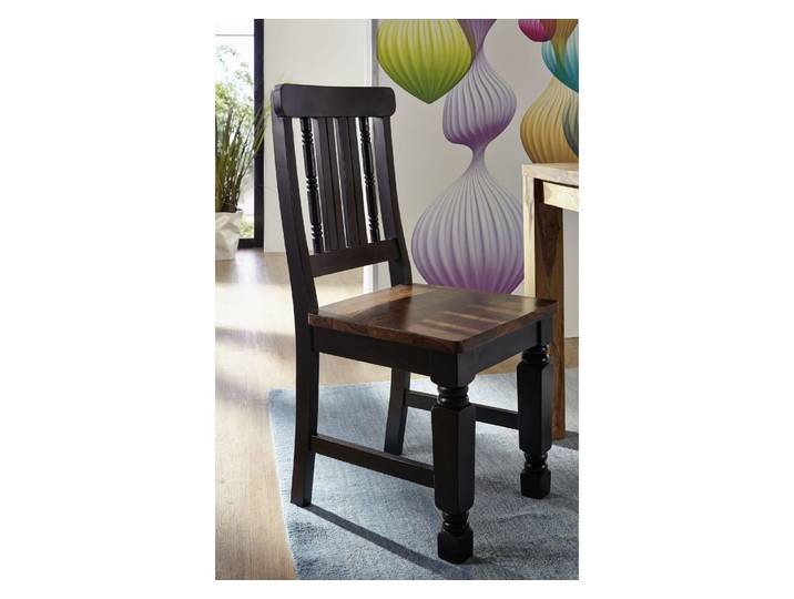 Stuhl Sheesham 45x45x98 schwarz/braun lackiert NEW BOSTON #120