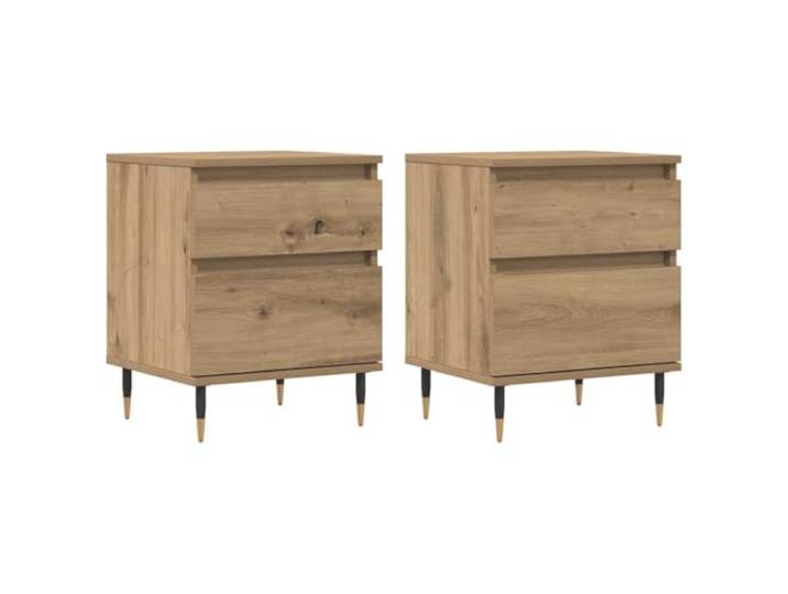 GHVBNMF Nachttische 2er Set Artisan-Eiche 40x35x50 cm Holzwerkstoff Metall Kompakte Beistelltische fürs Schlafzimmer mit Schublade und Türfach bieten ordentlichen Stauraum auf kleinem Raum.