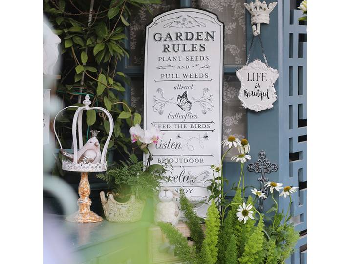 Panneau de bienvenue pour la maison, liste de jardin extérieur, décoration murale suspendue, panneau de porte en fer forgé