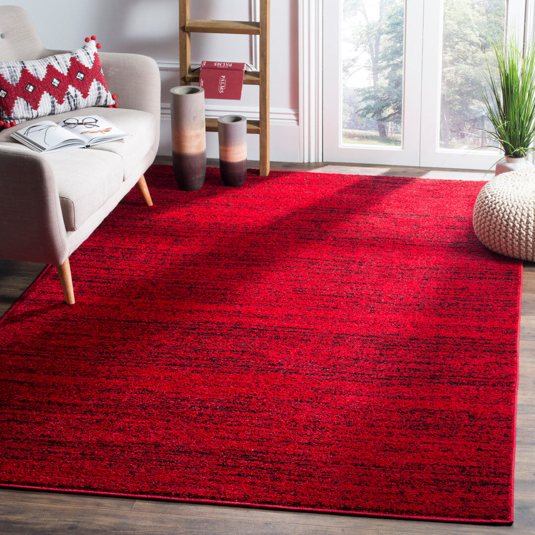 Rio Stonyford Striped Area Rug In Red & Black Red Rectangle 155 x 229 cm