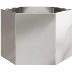 Helloshop26 - Sechseckiger Pflanzkasten für Hochbeete Pflanzen Blumen Terrasse Garten 69 x 60 x 45 cm Edelstahl silber 02_0038653