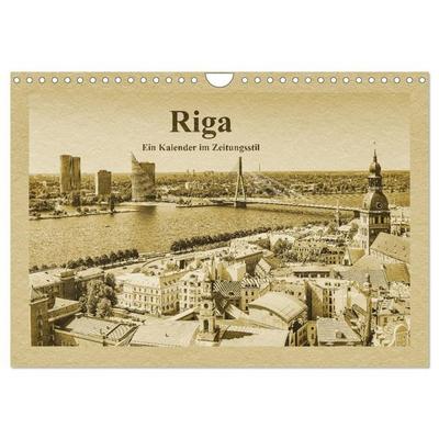Riga – Ein Kalender im Zeitungsstil (Wandkalender 2027 DIN A4 quer), CALVENDO Monatskalender