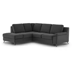 COTTA Ecksofa mit Funktion Boom Stoff Dark Grey