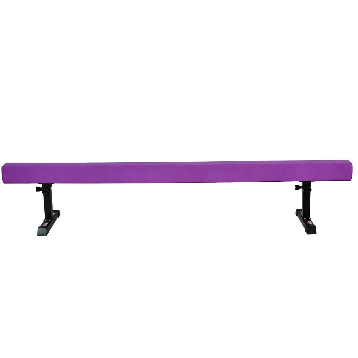 Verstellbarer Balancebalken 180 cm - 5 Höhenstufen Gymnastikbalken für Kinder - Trainingsbalken für Zuhause - Stahl & Holz Konstruktion