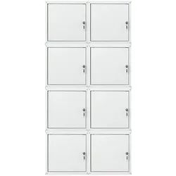 PROREGAL Mega Deal 8x Schließfachwürfel Cubic, HxBxT 35x35x35cm, Grau, Spind Spindschrank Schließfachschrank Schließfachgarderobe Metall
