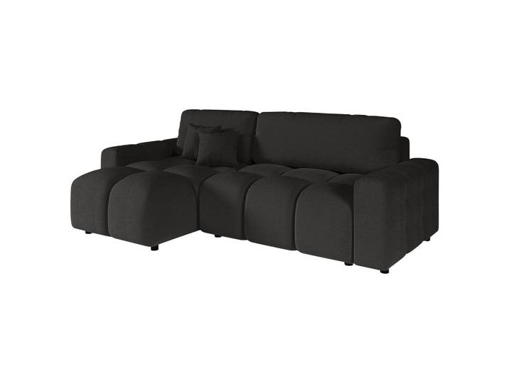 Ecksofa, Schwarz, 233x142 cm, Textil, 4-Sitzer & Seitenverkehrt Montierbar, Modern, Livetastic