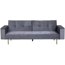 3-SITZER-SCHLAFSOFA Samtstoff Grau Visnes
