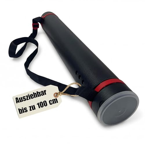 BigDean Posterrol A0 zwart verstelbaar 60-100 cm flipchart koker