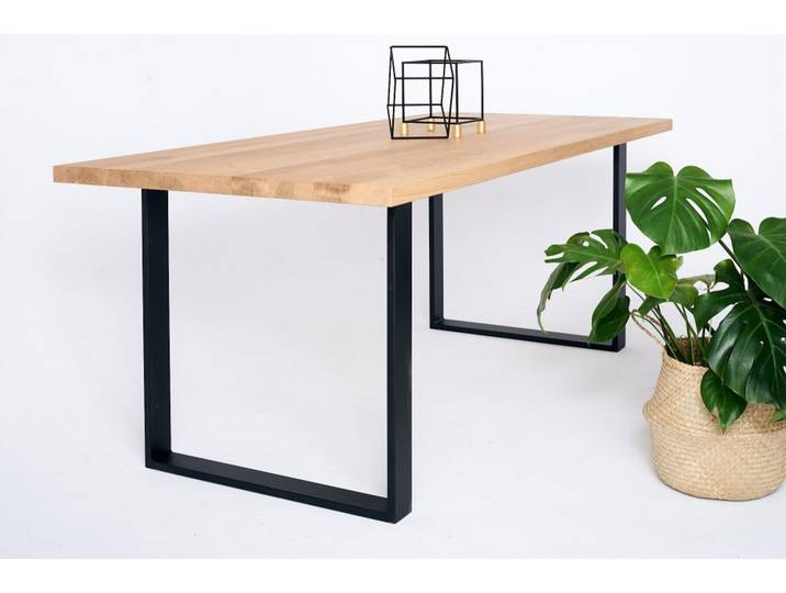 Tisch DONOVAN aus Massivholz Verchromt