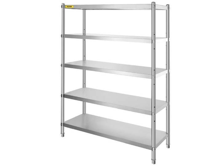 Étagère De Cuisine Commercial - VEVOR - Inox 5 Tablettes 122x47x183 cm 750kg