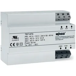 Wago 787-974 Transformatorstromversorgung,Eingangsspannung AC 230 V,Ausgangsspannung AC 12- 24 V 787974