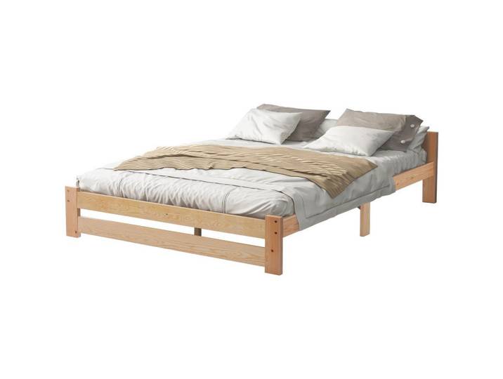 Komhtom Futonbett 140/200 cm in Natur mit Lattenrost, Naturfarben, Holz, Mode, Rechteckig, Schlafzimmer, Betten, Futonbetten