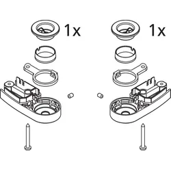 Kermi EBAT024 Set Lager unten, silber hochglanz, 2534008 2534008