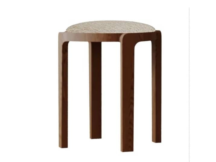 YDHFCD Stapelbarer Hocker mit gepolsterter Sitzfläche aus Massivholz Stapelbarer Holz-Hocker, gepolsterter runder Sitz, platzsparend, vielseitig.(Style 13)