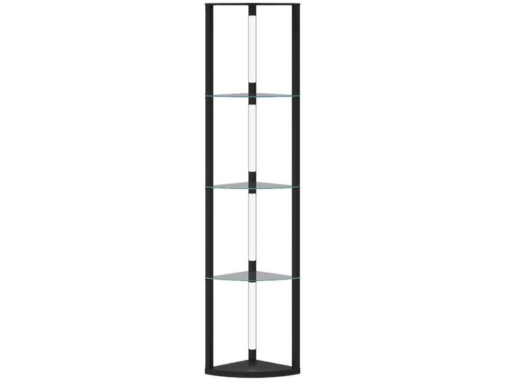 Homcom Stehlampe MDF Glas Schwarz, LED integrated, 29.5x162x41.5 cm, Lampen & Leuchten, Innenbeleuchtung, Stehlampen