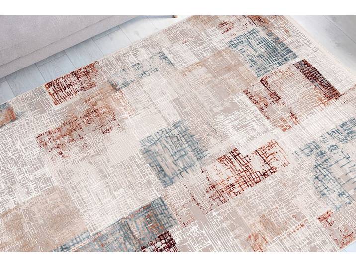 Teppich ME GUSTA Akropolis 425 , rosa (grau, lachsrosa), B:160cm H:12mm L:230cm, Polyester, Teppiche, Teppich, flacher Teppich mit Baumwollrücken, attraktiver Vintage-Look