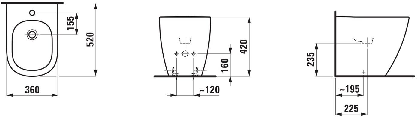 LAUFEN LUA Standbidet, Badkeramik, H8320810003021, weiß