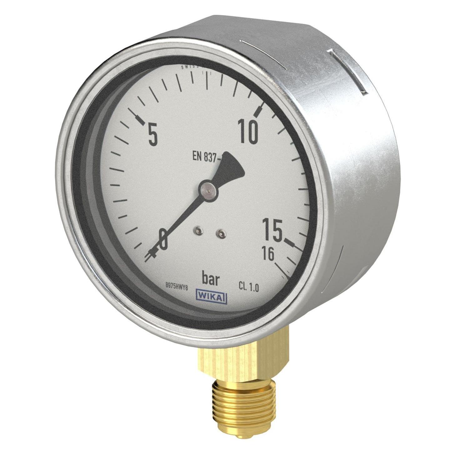 Riegler Manometer, Robustausführung, G 1/2 unten, 0 - 1,0 bar, Ø 160 (34054744)