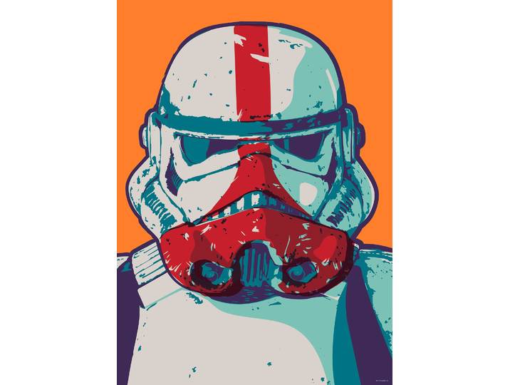 Bild KOMAR Mandalorian Pop Art Stormtrooper , bunt (farbe bild(er): bunt), B:50cm H:70cm, Holz, Papier, Bilder, Bild, Wandbild zur Dekoration im Kinderzimmer - ohne Rahmen
