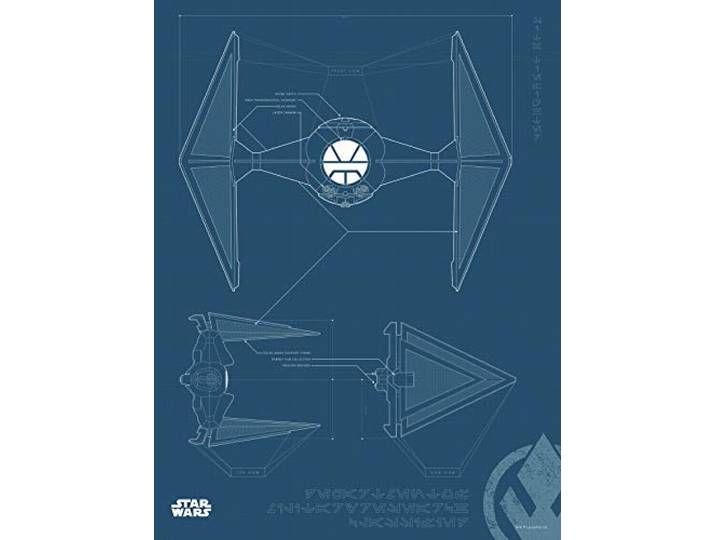Komar Wandbild Star Wars Blueprint Sith TIE-Fighter Kinderzimmer, Jugendzimmer, Dekoration, Kunstdruck ohne Rahmen WB178-30x40 Größe: 30 x 40 cm (Breite x Höhe)