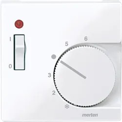 Merten 534825 Zentralplatte für Raumtemperaturregler-Einsatz mit Schalter, aktivweiß glänzend, System M