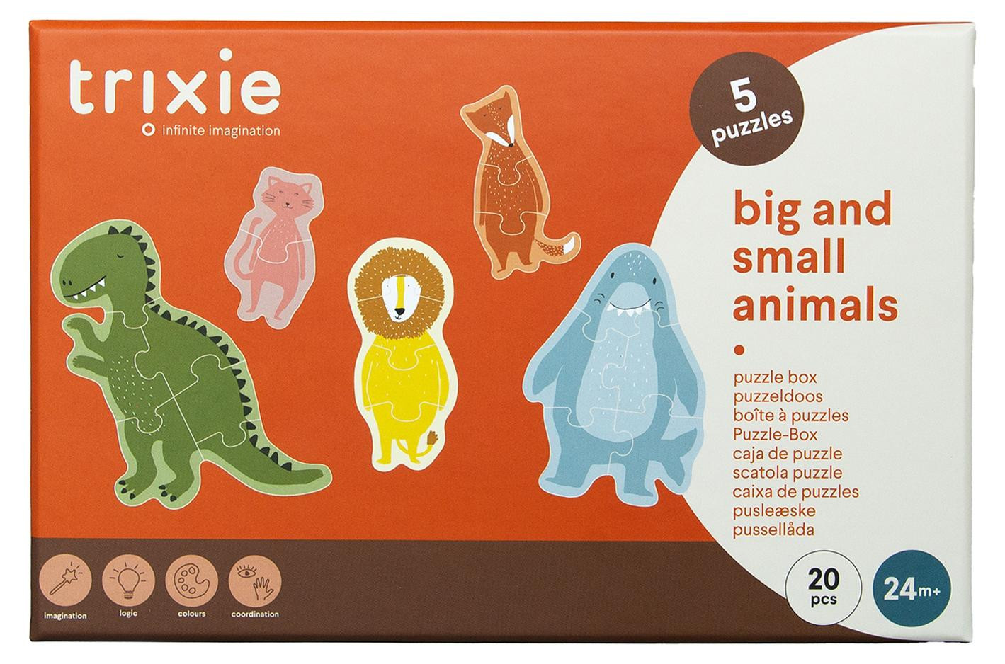 Trixie Puzzel Speelgoed Grote en kleine dieren met 5 stuks puzzelbox