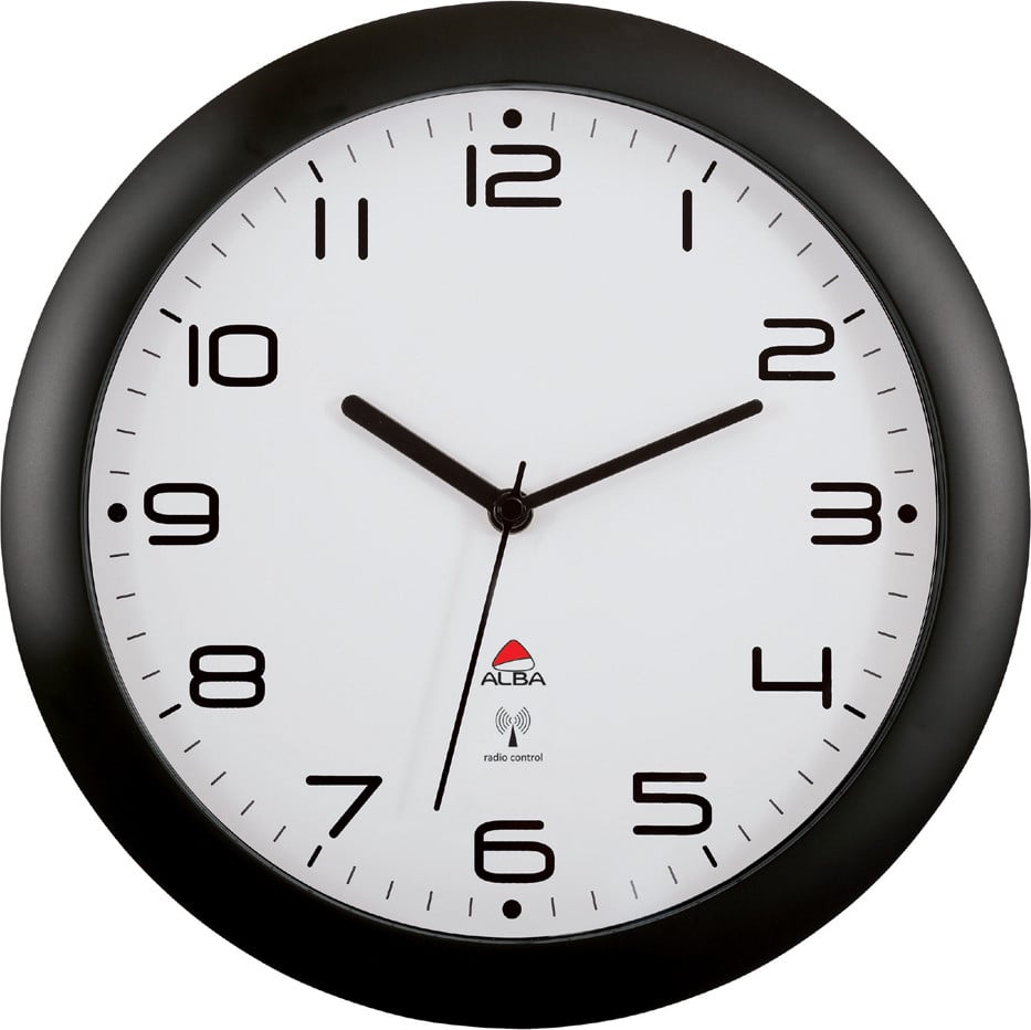 Alba Funkwandklok HORNEWRC N, zwart, diameter: 30 cm