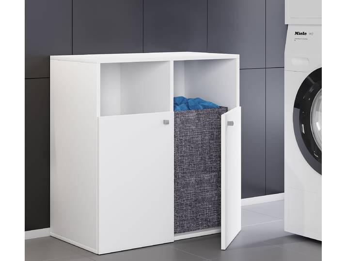 Meuble bas Dreso 80cm Blanc/Blanc