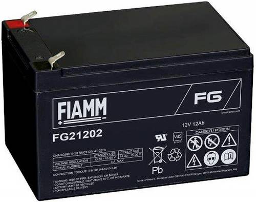 Fiamm FG21202 108580 Bleiakku 12V 12000 Blei-Vlies (AGM) (B x H x T) 98 x 100 x 151mm Flachstecker 6.35mm