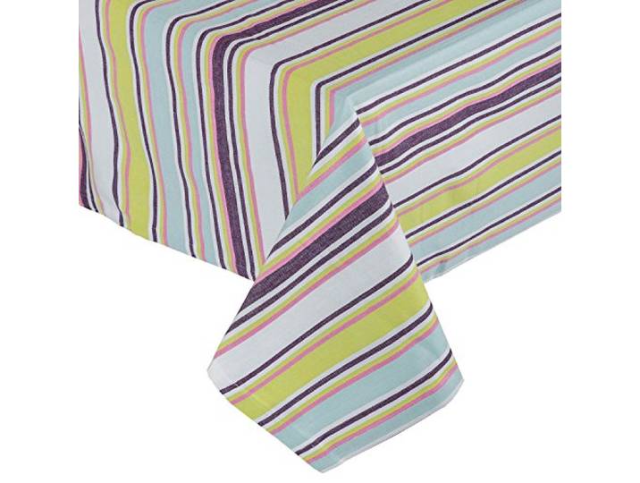 Homescapes Bunt gestreifte Tischdecke Osaka 137x228 cm, Tischtuch rechteckig, waschbar & pflegeleicht aus 100% Baumwolle