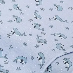Reiner Baumwoll-Jersey "Wale", blau-color