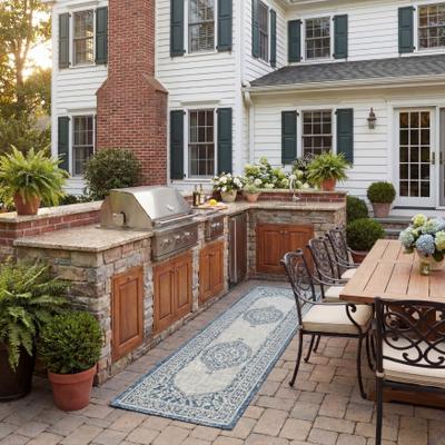 SAFAVIEH Courtyard Hedy Medallion Indoor/ Outdoor Waterproof Patio Backyard Rug