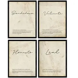 POSTER Set mit 4 Definitionen für meinen Partner Nordic Weißer Jungen A4 Schwarzer Rahmen