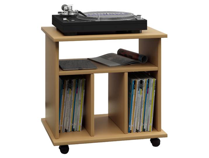 Couchtisch VCM Holz Beistelltisch Couchtisch Rollen Tabina , braun (buche), B:60cm T:45cm, Tische, Couchtisch