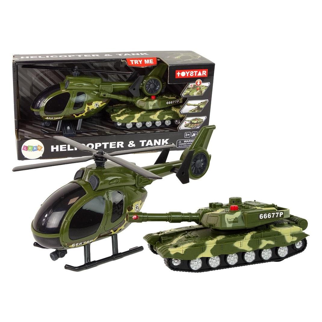 Lean Toys Set Military Tank Friction Drive Helicopter (37720953)