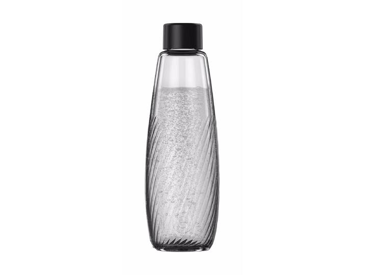 Sodastream DUO Riffled 1L DUO/E-DUO Glasflasche – Wassersprudler Zubehör – schwarz