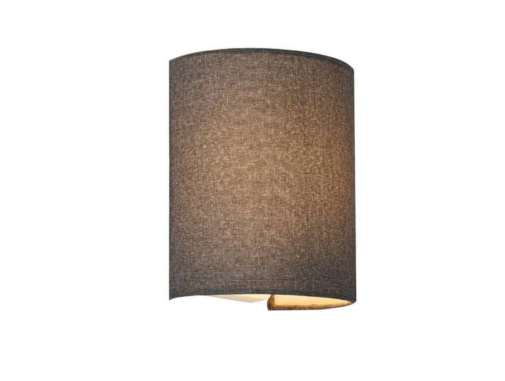 lux.pro Wandleuchte Brüssel, Grau, Textil, E27, 18x20x13 cm, Lampen & Leuchten, Innenbeleuchtung, Wandlampe
