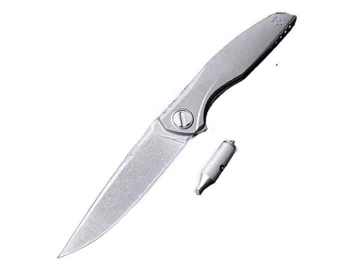 Klappmesser 8.9 Scharf Titan Taschenmesser Premium Titanlegierung & edelstahl silber, Outdoor Edc Messer Survival Jagdmesser, Tragbare camping messer,titanium einhandmesser mit clip Demontagewerkzeug