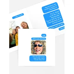 Geburtstagseinladung selbst gestalten mit Spruch und Fotos im Onlinedesigner bei Meine-Kartenmanufaktur.de