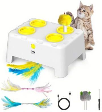 Inspired Finds PopPounce Rechargeable Whack A Mole Interactive Cat Toy PopPounce Rechargeable Whack A Mole Interactive Cat Toy