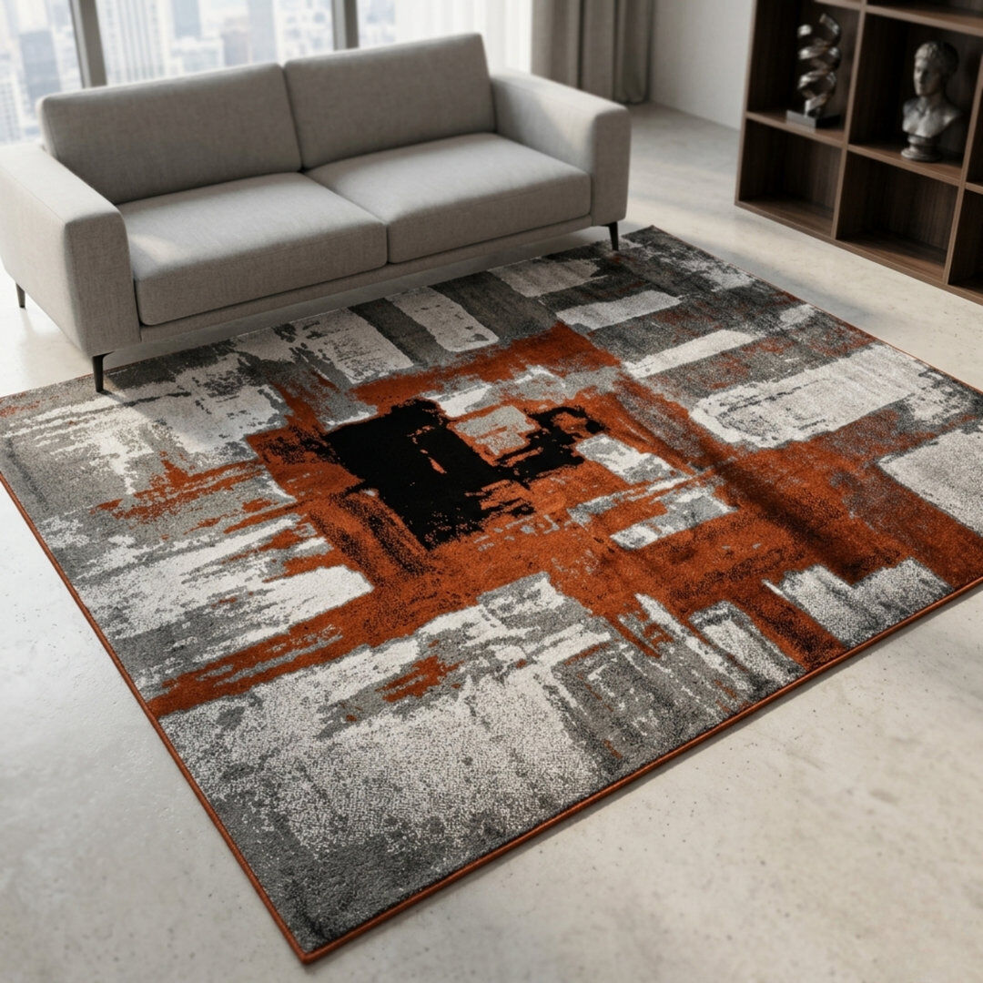 Corrigan Studio Rectangle Abstract Dhurrie Washable Area Rug Terra Rectangle 160 x 230 cm