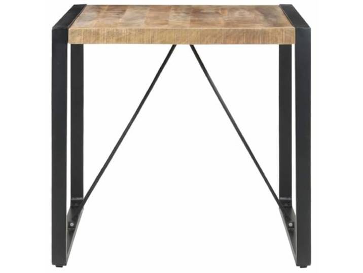 HKQWPBF Esstisch 80x80x75 cm Raues Mangoholz Industriestil, pulverbeschichtete Stahlbeine, robustes Hartholz, Esszimmer, Küche