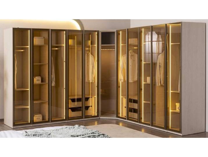 JVmoebel Kleiderschrank Kleiderschrank Stil modern Farbe beige Holz neu geräumig Schlafzimmer