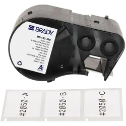 Brady, Etikettenrolle, M5-132-499, Nylongewebe, Schwarz auf weiss, 38.10 x 31.75 mm, permanent (160 E.)