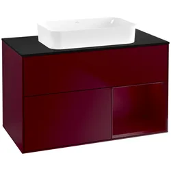Villeroy und Boch Finion Waschtischunterschrank F662HBHB 100x60,3x50,1cm, Regal rechts Peony, Peony Matt