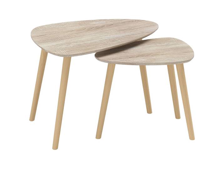 Nesting coffee tables scandinavian design wood natural finish