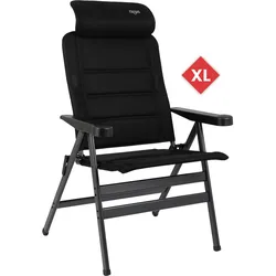 Crespo Air Deluxe Compact  AP/238 Campingstuhl mit verstellbarer Rückenlehne und Kopfstütze XL schwarz