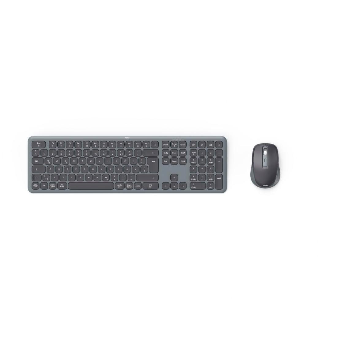 Hama 00173065 Multi-Device-Tastatur-Maus-Set "WKM-550", kabellos, Funk/BT, SW, QWERTZ DE
