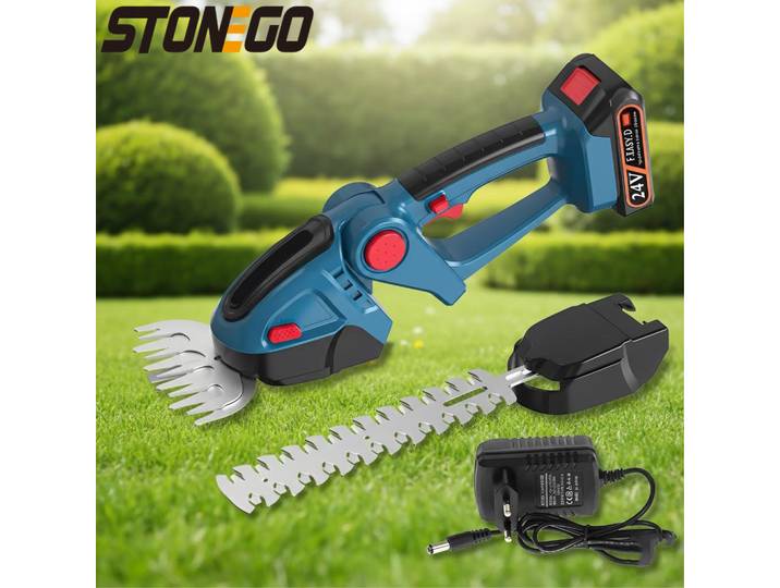 Tondeuse à gazon portative 24V 2 en 1 sans fil, cisailles de taille-haie pour jardin et arbustes, prise US